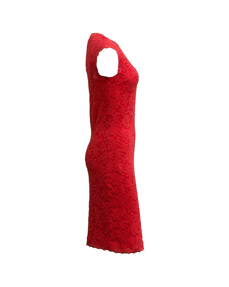 Lace Cap Sleeve Dress Strawberry