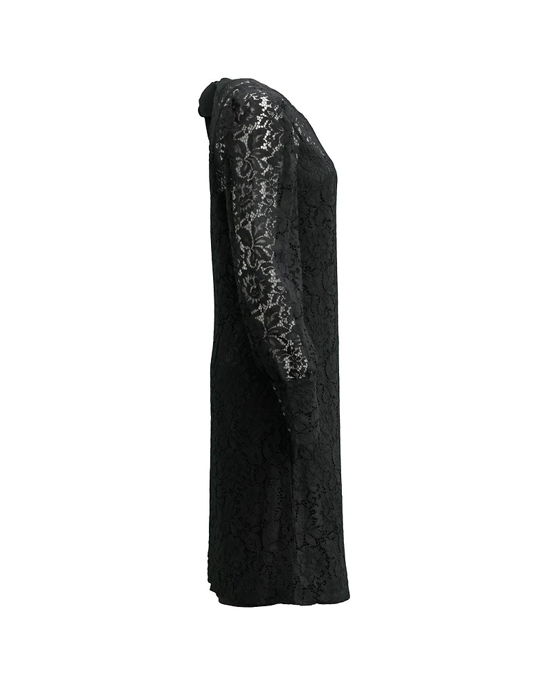 Lace Long Sleeve Dress Black