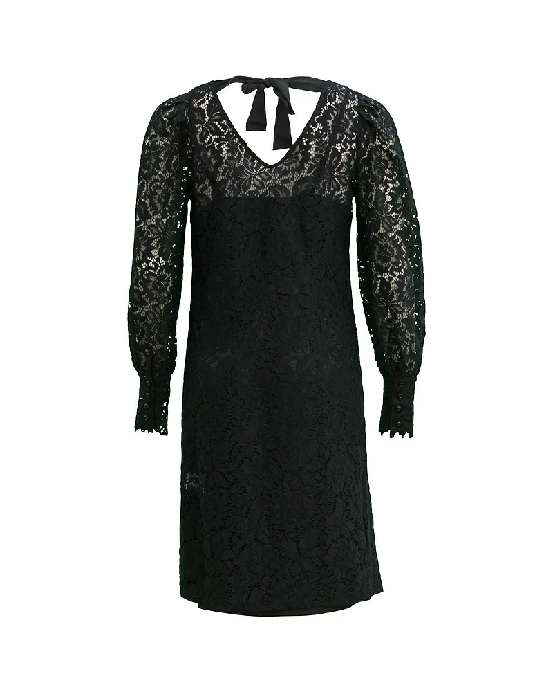 Lace Long Sleeve Dress Black