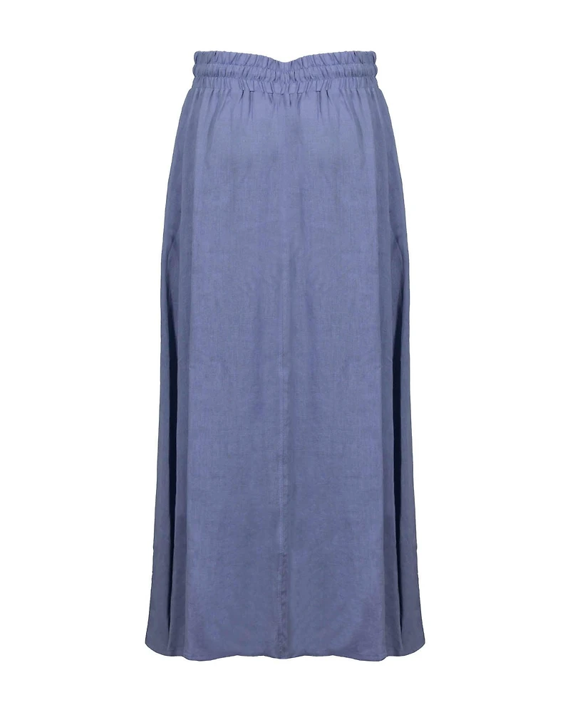 Flared Linen Long Skirt