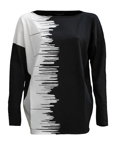 Graphic Striking Contrast Sweater