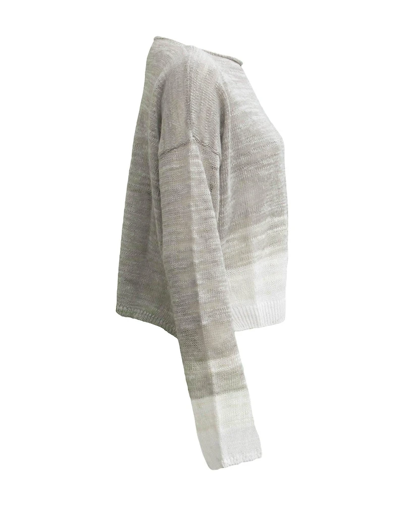 Melange Crop Pullover