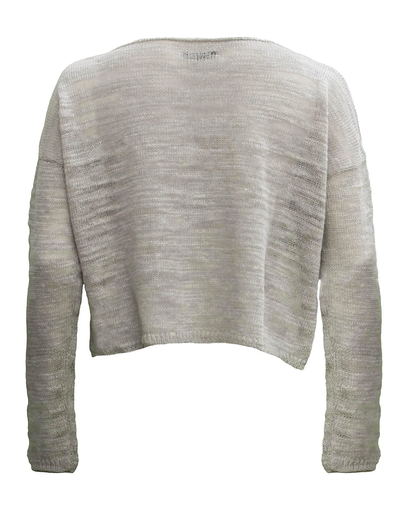 Melange Crop Pullover