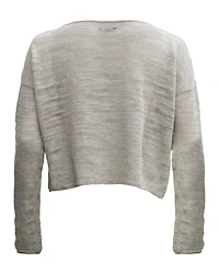 Melange Crop Pullover