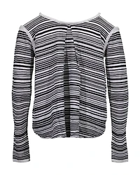 Stripe Cold Shoulder Pullover