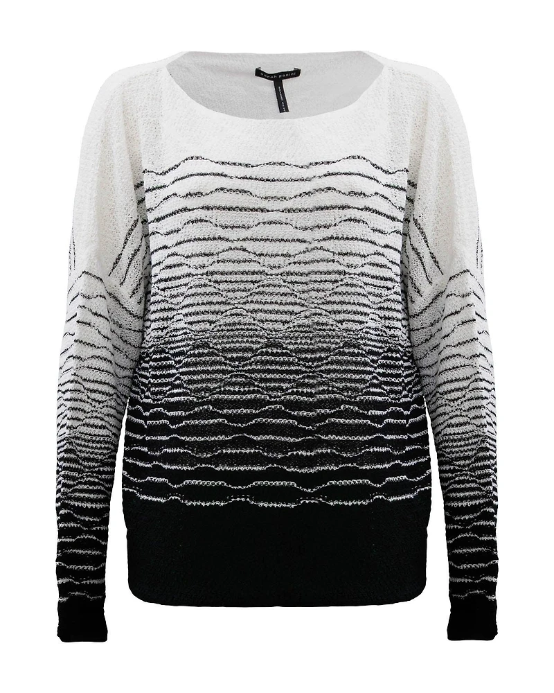 Two-Tone Boat Neck Sweater