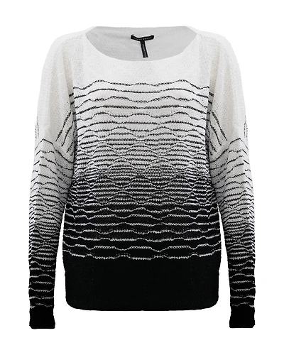 Two-Tone Boat Neck Sweater