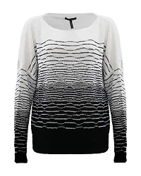 Two-Tone Boat Neck Sweater