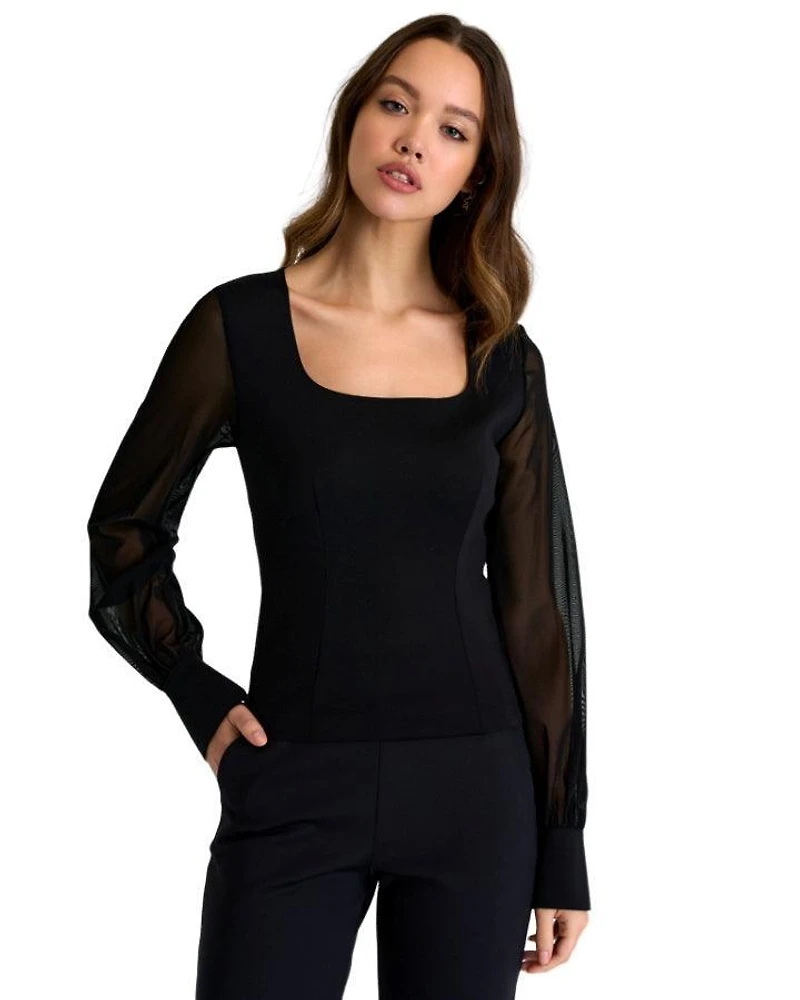 Sofia 3D Mesh Puff Sleeve Top