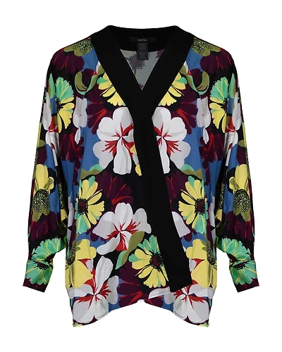Blocked Kimono Blouse