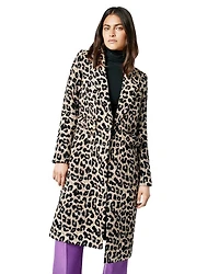 SMYTHE Leopard Jaquard Bow Coat