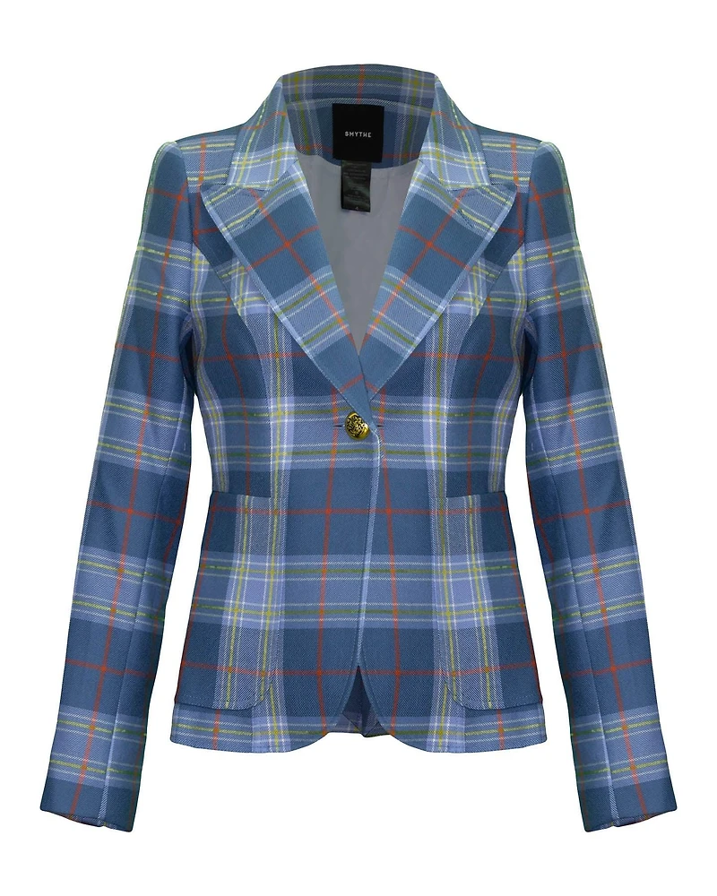 Patch Pocket Blazer Blue Tartan