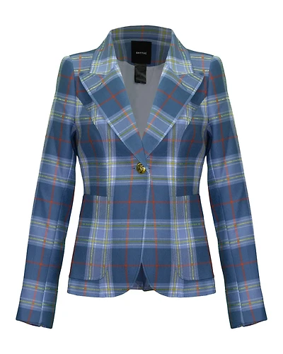 Patch Pocket Blazer Blue Tartan
