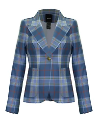 Patch Pocket Blazer Blue Tartan