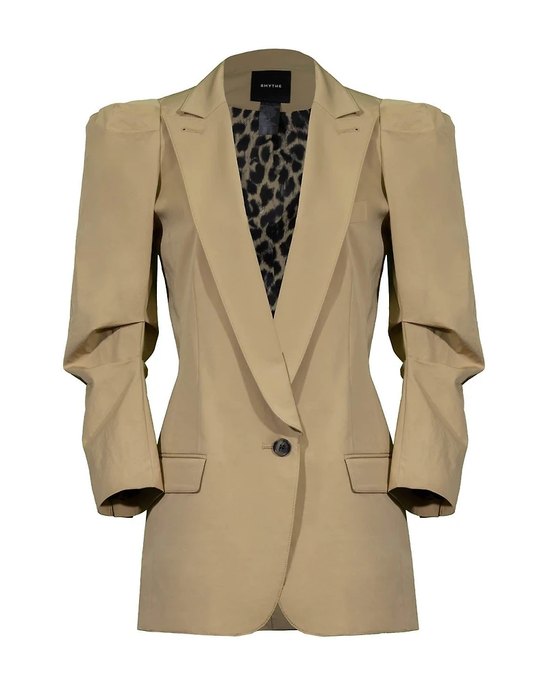 Scrunch Sleeve Longline Blazer