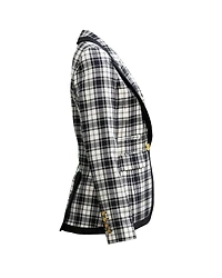 Taped Peaked Lapel Blazer Black and White