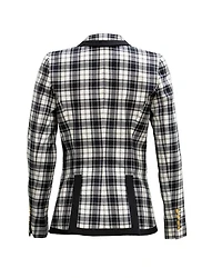 Taped Peaked Lapel Blazer Black and White