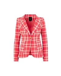 Watermelon Plaid Duchess Blazer