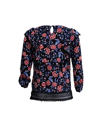 Carnation Rose Print Top