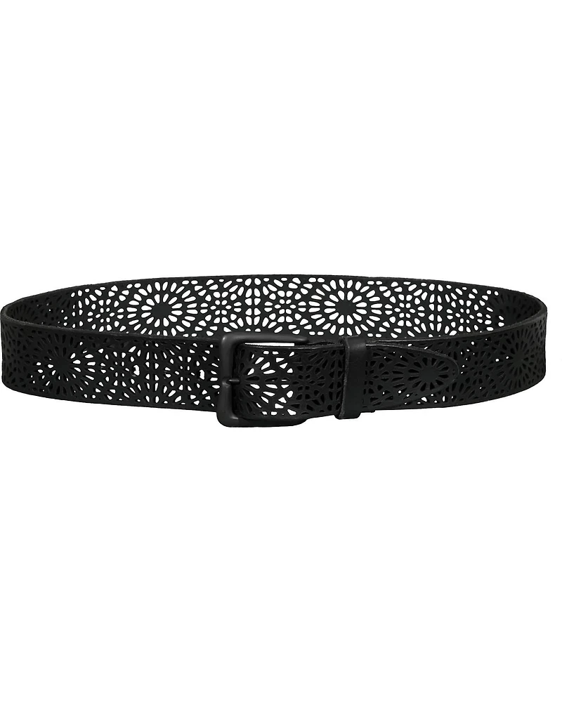 Perforated Pattern Leather Belt