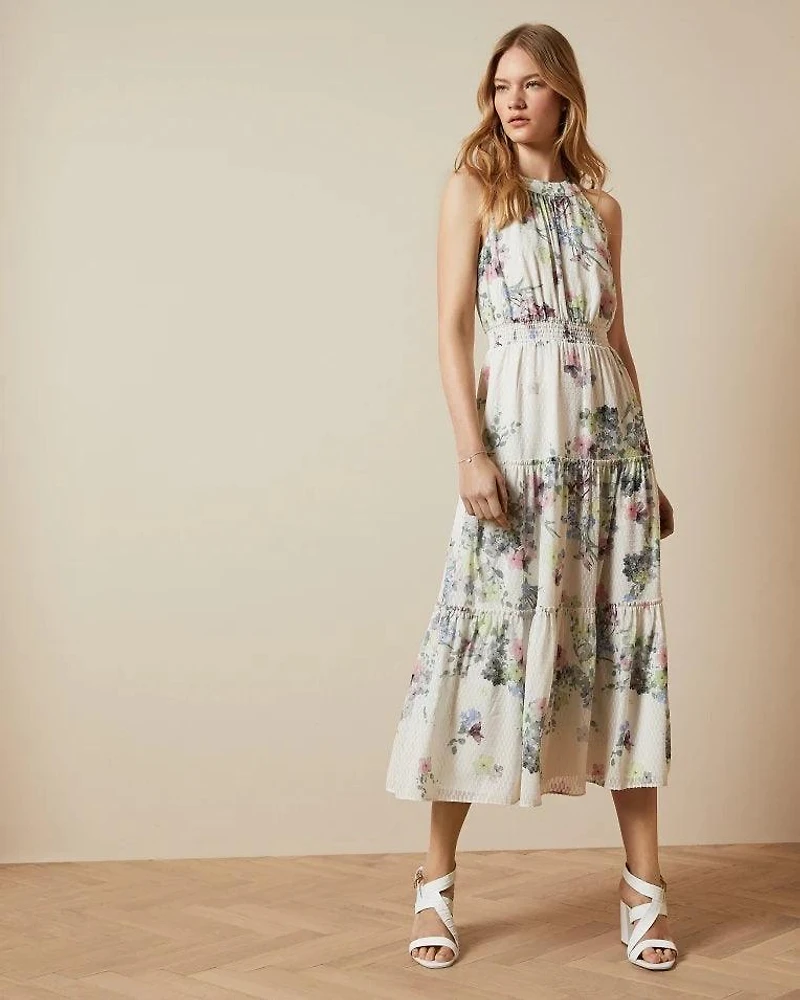 Kahlay Print Tiered Midi Dress