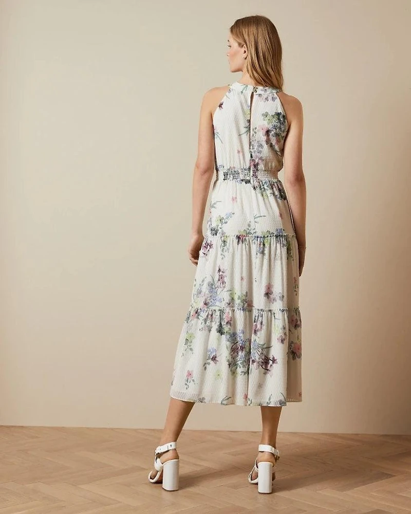 Kahlay Print Tiered Midi Dress