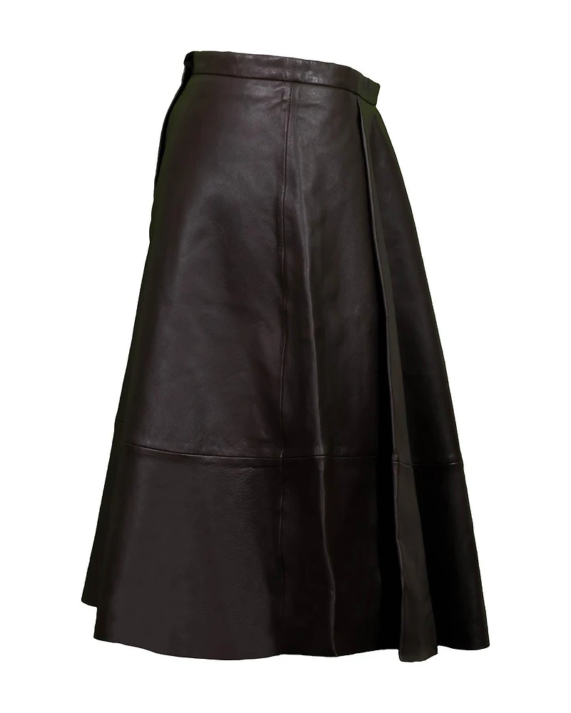 Cassis Leather Skirt
