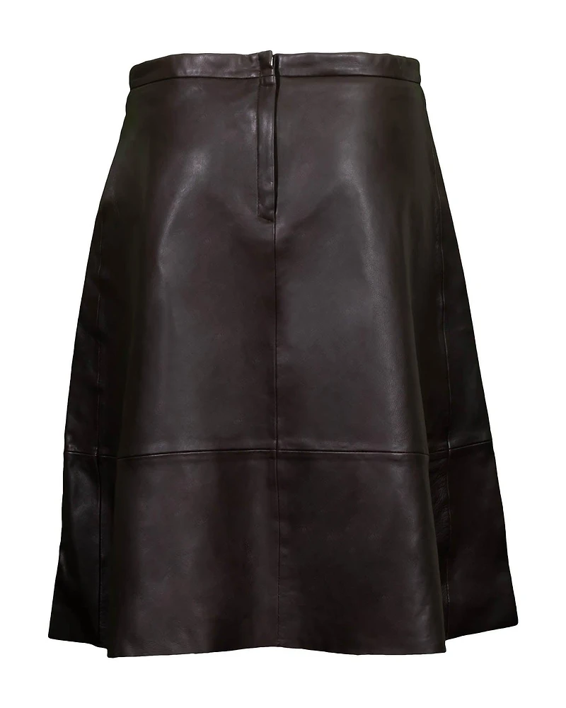 Cassis Leather Skirt