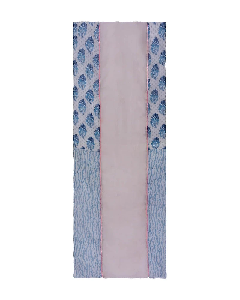 Pink Blue Print Scarf