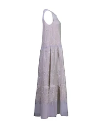 Embroidered Mesh Maxi Dress