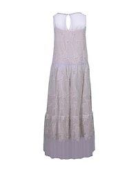 Embroidered Mesh Maxi Dress