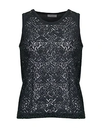 Embroidered Sheer Knit Tank Top