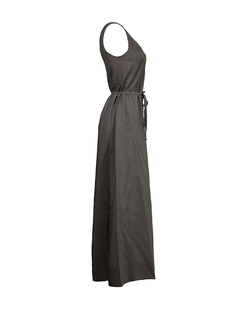 Embroidered Sleeveless Maxi Dress