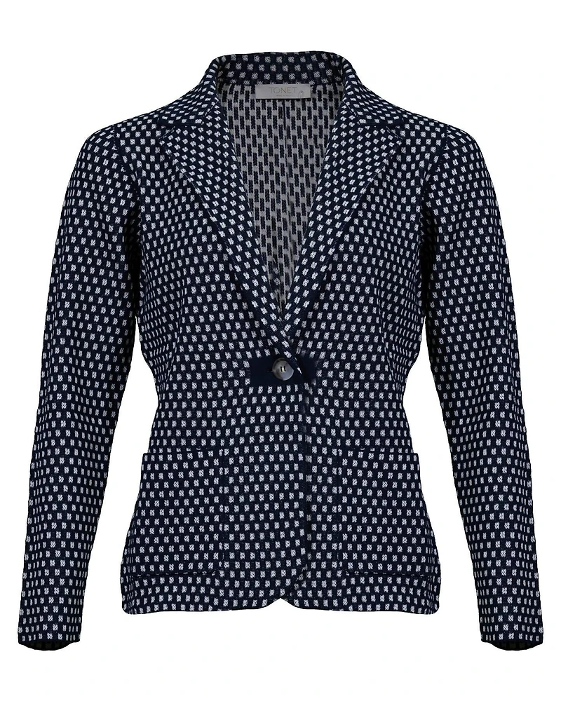 Jacquard Print Knit Jacket
