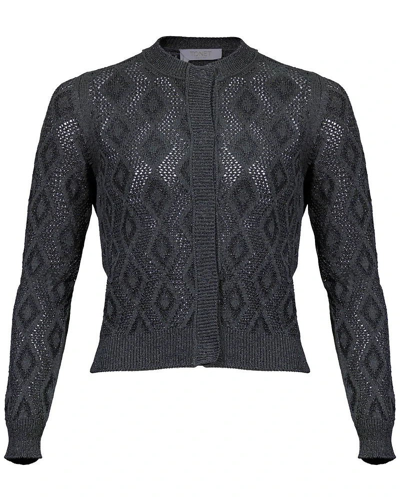 Novelty Knit Crop Cardigan