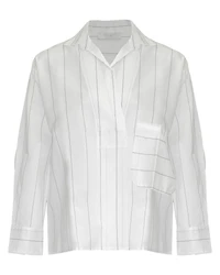 Oversized Pinstripe Pull On Shirt