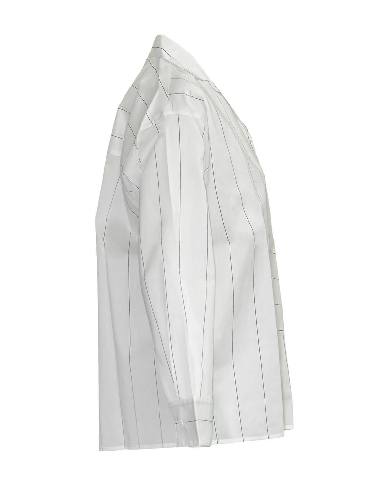Oversized Pinstripe Pull On Shirt