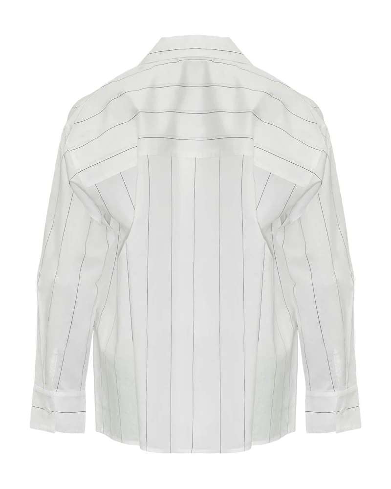 Oversized Pinstripe Pull On Shirt