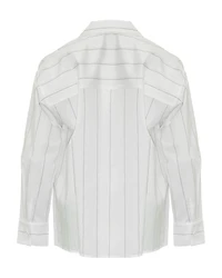 Oversized Pinstripe Pull On Shirt