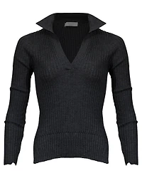 Tonet Rib Merino Polo Pullover
