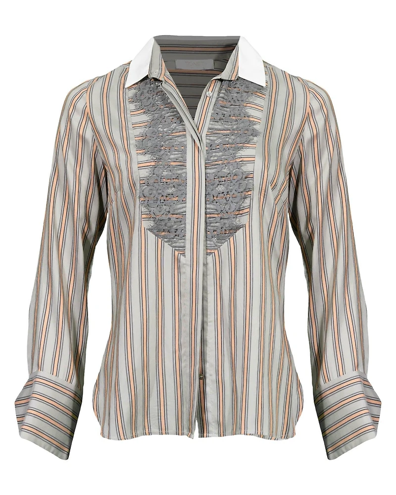 Tonet Striped Lace Detail Shirt