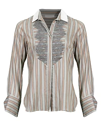 Tonet Striped Lace Detail Shirt