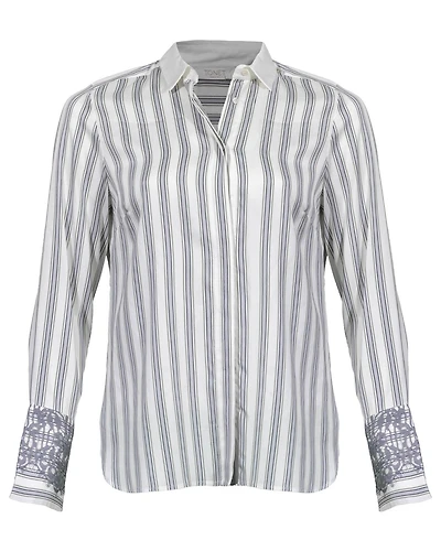 Tonet Striped Shirt Lace Cuff