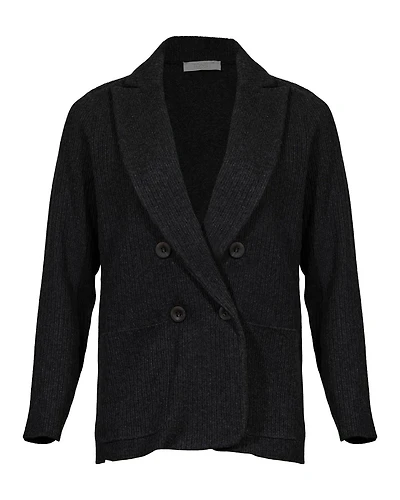 Waffle Knit Double Breasted Jacket