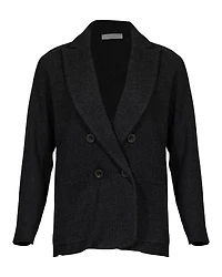 Waffle Knit Double Breasted Jacket