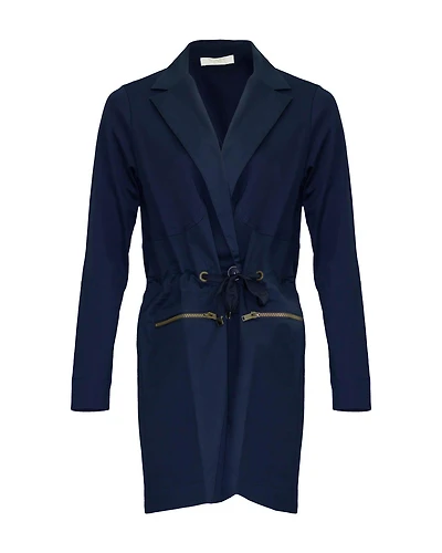 Zip Pocket Jacket with Drawstring Waist