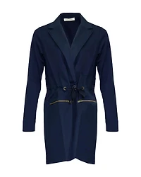 Zip Pocket Jacket with Drawstring Waist