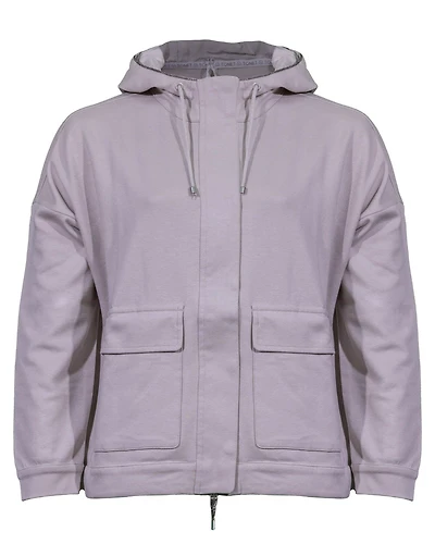 Zip-Snap Hoodie Jacket