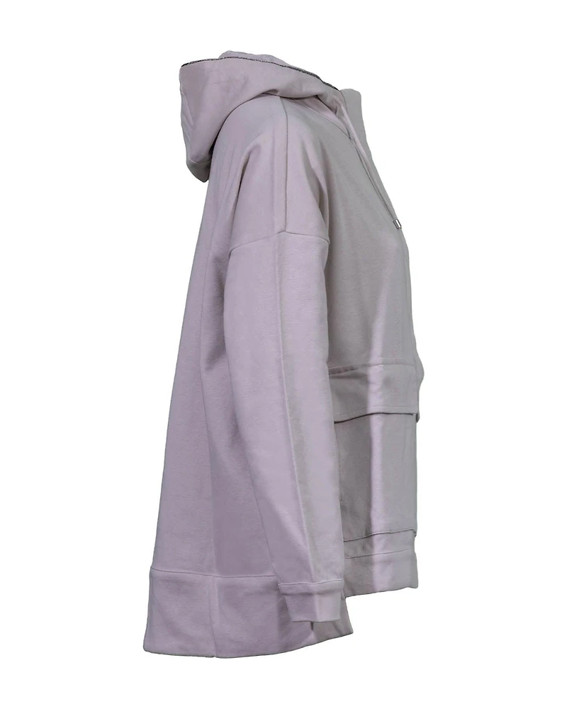 Zip-Snap Hoodie Jacket