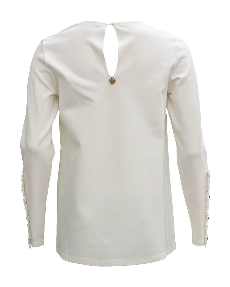 Blouse with Frills and Pearls